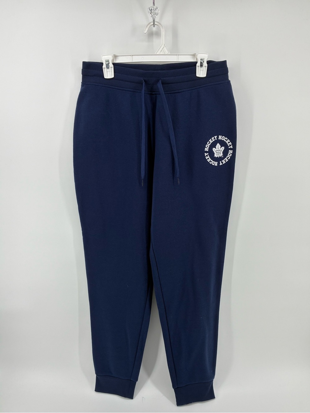 NHL Toronto Maple Leafs Navy Straight Leg Sweatpants with White Crest Accent